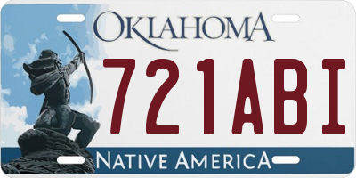 OK license plate 721ABI