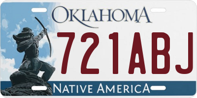 OK license plate 721ABJ
