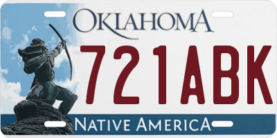 OK license plate 721ABK