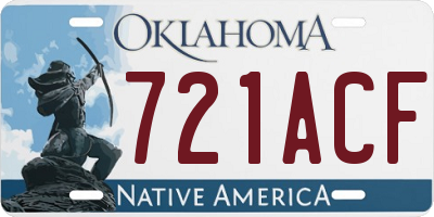 OK license plate 721ACF