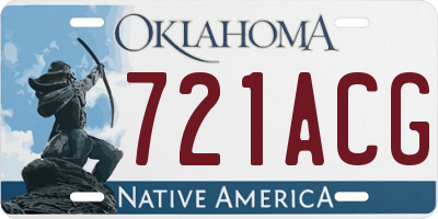 OK license plate 721ACG