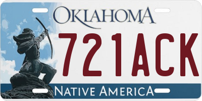 OK license plate 721ACK