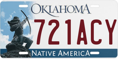 OK license plate 721ACY