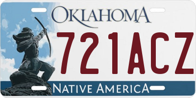 OK license plate 721ACZ