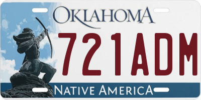 OK license plate 721ADM