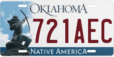 OK license plate 721AEC