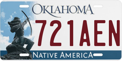 OK license plate 721AEN