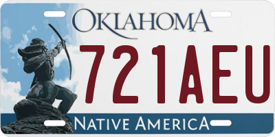 OK license plate 721AEU