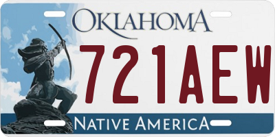 OK license plate 721AEW