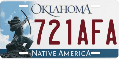 OK license plate 721AFA