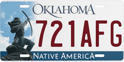 OK license plate 721AFG