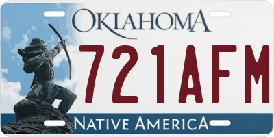 OK license plate 721AFM
