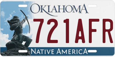 OK license plate 721AFR