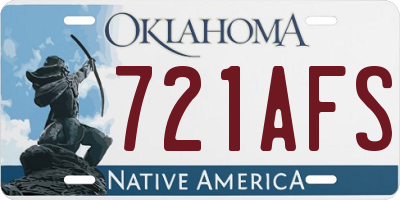 OK license plate 721AFS