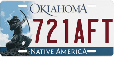 OK license plate 721AFT