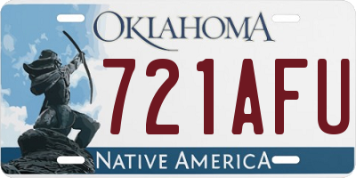 OK license plate 721AFU