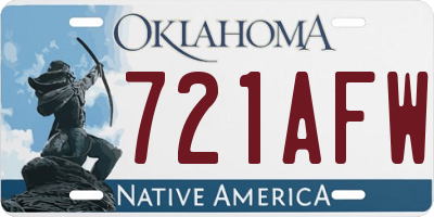 OK license plate 721AFW