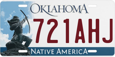 OK license plate 721AHJ