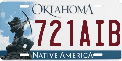 OK license plate 721AIB