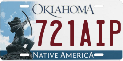 OK license plate 721AIP