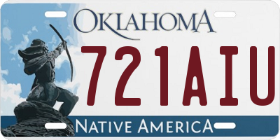 OK license plate 721AIU