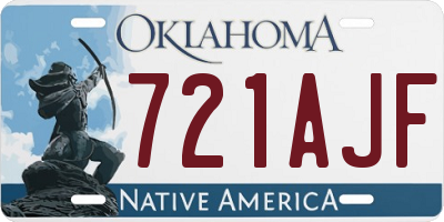 OK license plate 721AJF