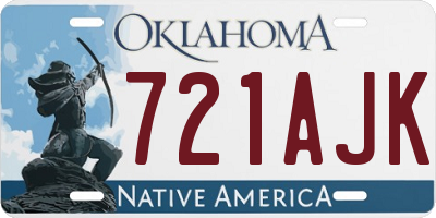 OK license plate 721AJK