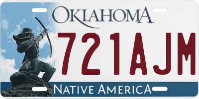 OK license plate 721AJM