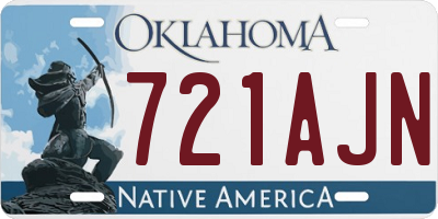 OK license plate 721AJN
