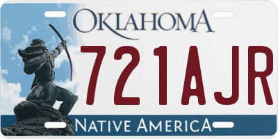 OK license plate 721AJR
