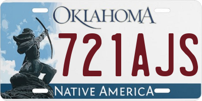 OK license plate 721AJS
