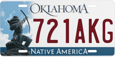 OK license plate 721AKG