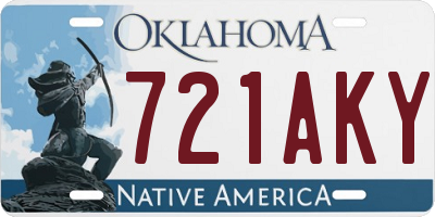 OK license plate 721AKY
