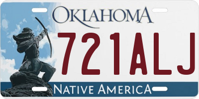 OK license plate 721ALJ
