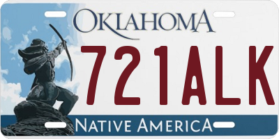 OK license plate 721ALK