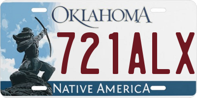 OK license plate 721ALX
