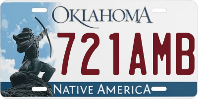 OK license plate 721AMB