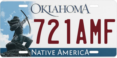 OK license plate 721AMF