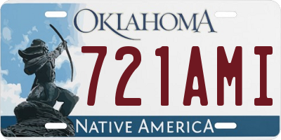 OK license plate 721AMI