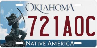 OK license plate 721AOC