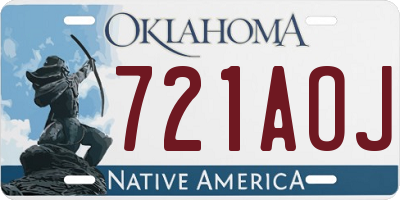 OK license plate 721AOJ