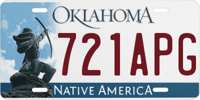 OK license plate 721APG