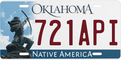 OK license plate 721API