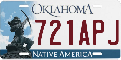 OK license plate 721APJ