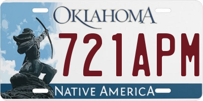 OK license plate 721APM