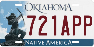 OK license plate 721APP