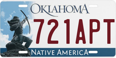 OK license plate 721APT