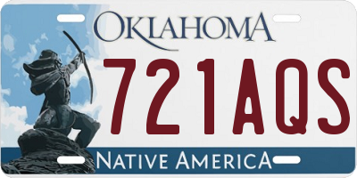 OK license plate 721AQS