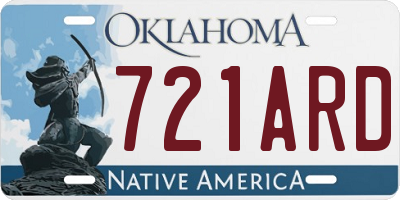 OK license plate 721ARD
