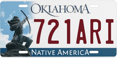 OK license plate 721ARI